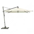 Outdoor Cantilever Sunshade With White Canopy And Metal Frame For Patio Use
