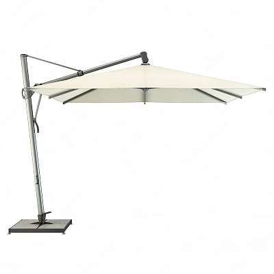 Outdoor Cantilever Sunshade With White Canopy And Metal Frame For Patio Use 3d model