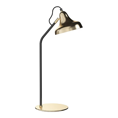 Black Floor Lamp With Golden Shade Modern Minimalist Home Lighting Design 3d model