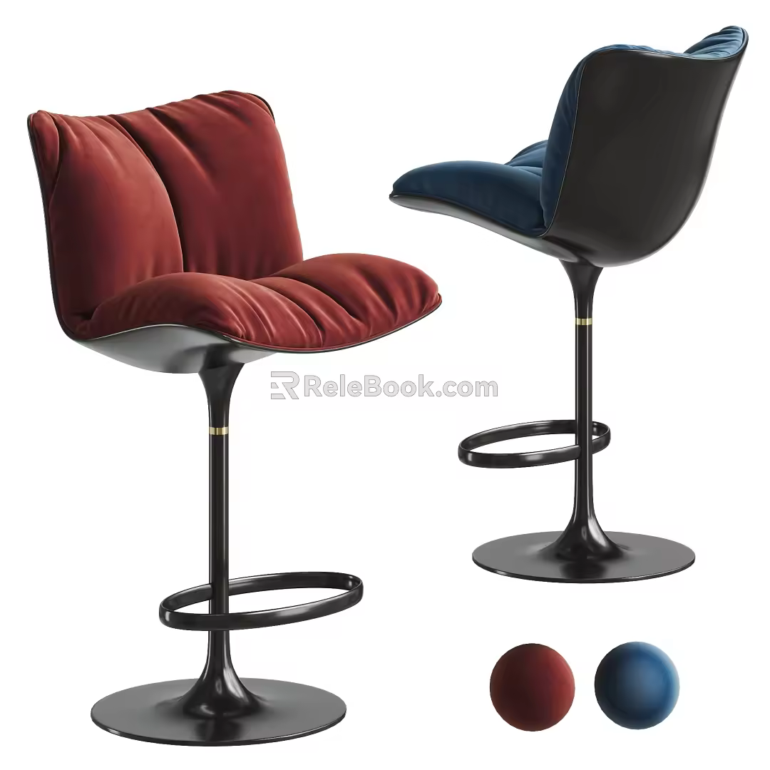 Modern baxter bar chair combination 3d model