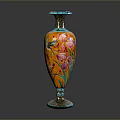Artistic Sculpture Carving Vase Featuring Colorful Floral Patterns And Detailed Design
