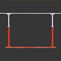 Sturdy Red Frame Double Rod Clothes Drying Rack With Silver Bars