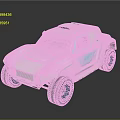 Off Road Concept Vehicle With White Body Blue Wheels And Transparent Windows