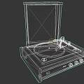 Vintage Wooden Turntable Audio System With Vinyl Record Player Design