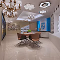 Elegant Decorative Plate Specialty Store Interior With Various Shapes Wall Decor Wooden Flooring And Chandeliers