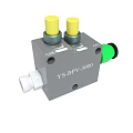 Industrial Air Oil Control Valve Gray Body With Yellow Knob And Green Ports