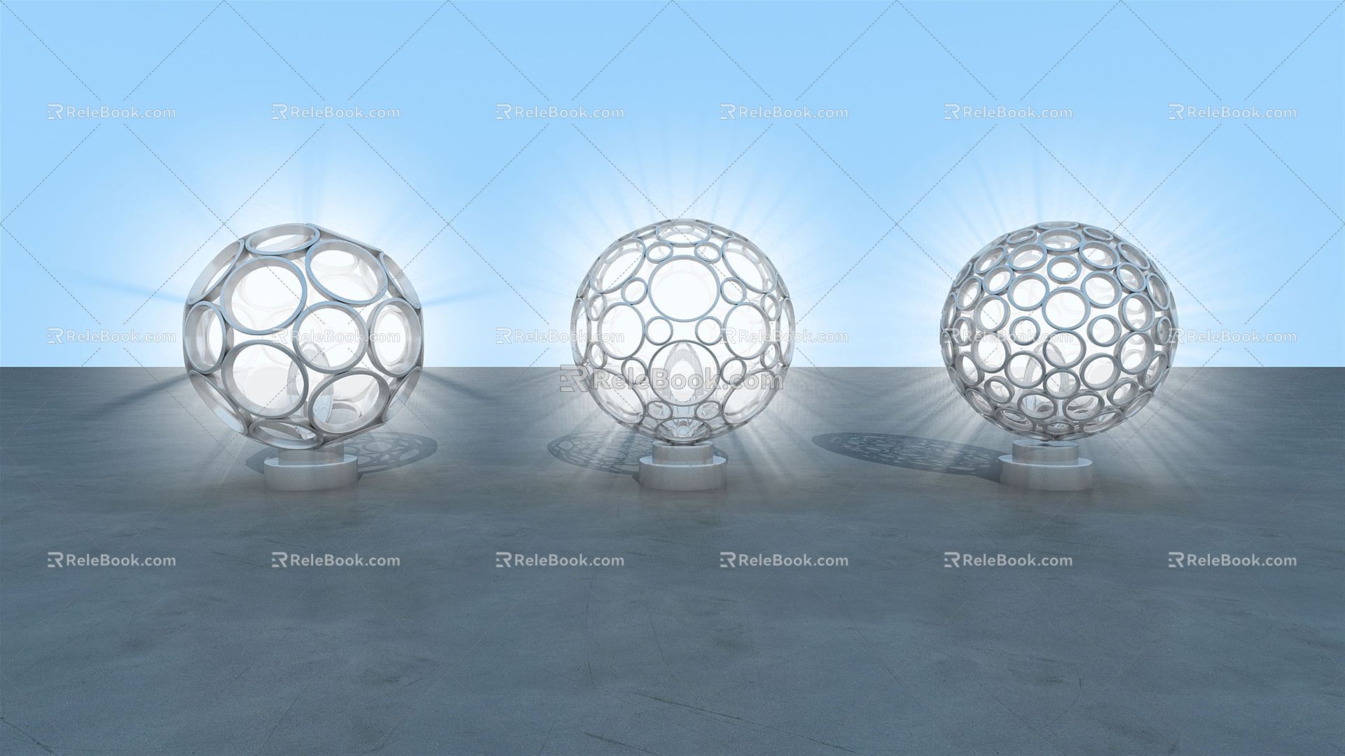 Spherical Sculpture of Modern Table Lamp 3d model