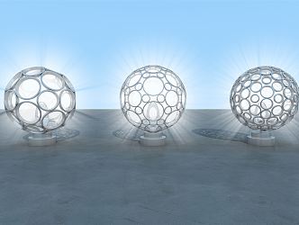 Spherical Sculpture of Modern Table Lamp 3d model