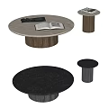 Middle ancient style coffee table combination 3d model