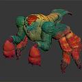 Vibrant Fantasy Creature Character With Green Red Yellow Claws And Multiple Limbs 3D Model Design