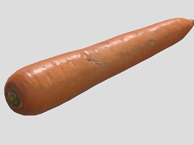 Fresh Long Orange Carrot with Smooth Surface and Natural Texture Details 3d model