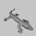 Detailed Brown Gecko Game and Movie Character 3D Model with Large Eyes on Black Background