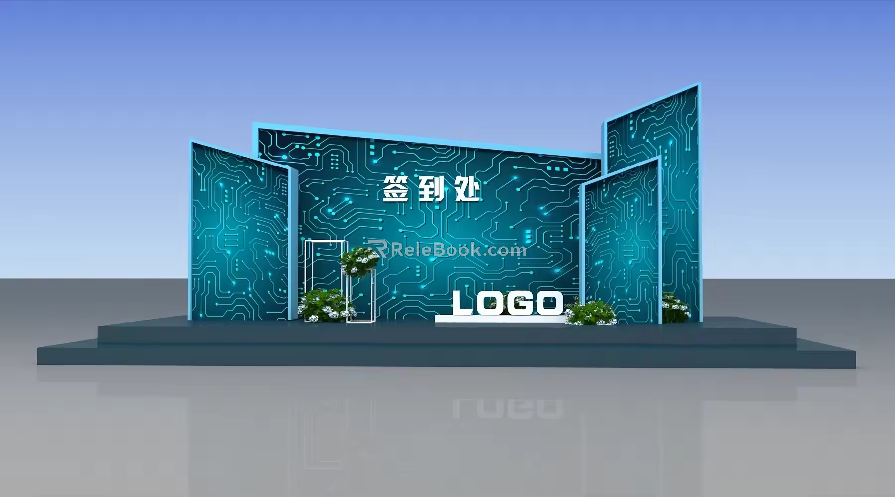 Activity background wall 3d model