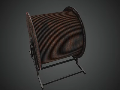 Industrial Equipment Heavy Duty Cable Reel With Metal Frame And Spool 3d model