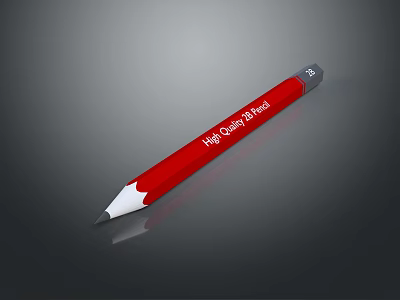 High Quality Red Pencil Essential Daily Life Writing Tool With Smooth Finish 3d model