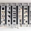 Cement component partition 3d model