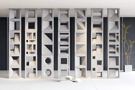 Cement component partition 3d model