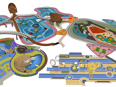 Colorful Children's Play Area Design With Slides Climbing Structures And Interactive Zones 3d model