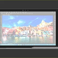 Modern Portable Laptop With High Definition Screen Displaying Scenic Image And Sleek Design