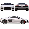 White Audi Sports Car Exterior Design With Red Wheels And Black Accents