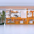 Children's Play and Education Mall Store With Orange Decor And Toy Cars