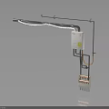 Household Electrical Device With Wall Mounted Metal Tube White Control Box And Multiple Ports