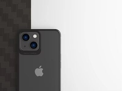 Sleek Black iPhone Back Design Featuring Dual Camera Setup And Apple Logo On Textured Background 3d model
