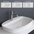 Modern White Oval Washbasin with Chrome Faucet on Countertop and Dark Wall