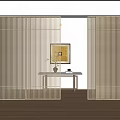 Modern Wooden Room Divider With Vertical Slats For Interior Space Separation 3d model