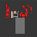 Automated Commercial Equipment Production Line With Conveyor Belt And Robotic Arms