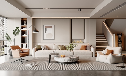 modern living room 3d model