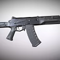 Modern Tactical Assault Rifle Weapon Design With Black Coating And Picatinny Rail