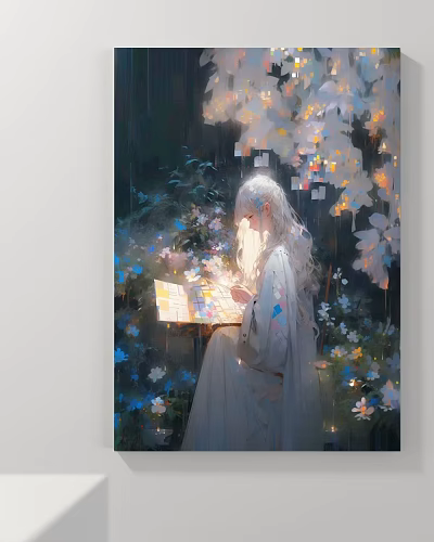 Abstract Painting With Dreamy Colors Natural Elements Soft Light And Artistic Vibe 3d model