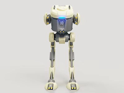 Detailed Futuristic Game Movie Robot Character With Mechanical Design And Blue Light 3d model