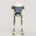 Detailed Futuristic Game Movie Robot Character With Mechanical Design And Blue Light