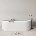 Modern Bathtubs In Minimalist Bathroom With Accessories