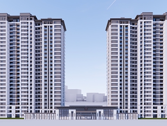 New Chinese-style Residential District Commercial High-rise Residential 3d model