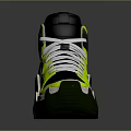 Neon Yellow High Top Sneakers With Gray Navy Blue Accents And Green Sole White Laces