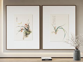 New Chinese Plant Painting Decorative Painting Hanging Painting 3d model