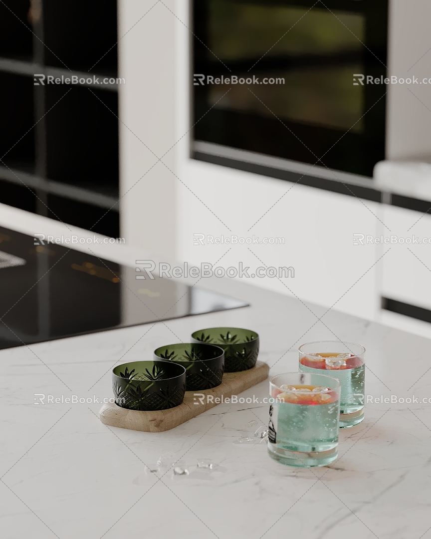 Modern Ornaments Combination Cup Kitchen Utensils Tea Set Tea Cup 3d model