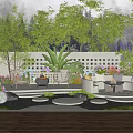 Beautiful Garden Outdoor Space With Comfortable Seating Fire Pit Lush Plants And Decorative Lights