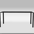 Black Modern Minimalist Dining Table With Rectangular Tabletop And Four Legs 3d model