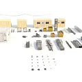 Various Building Components Including Containers Metal Frames Pipes Panels And Connectors 3d model