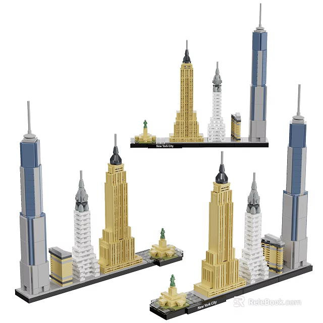 Building Blocks Create Detailed Miniature Models of Famous Landmark Skyscrapers 3d model 