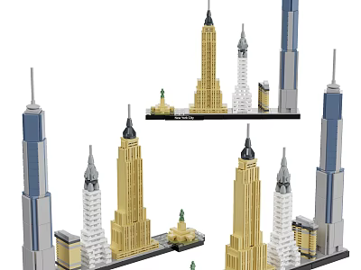 Building Blocks Create Detailed Miniature Models of Famous Landmark Skyscrapers 3d model
