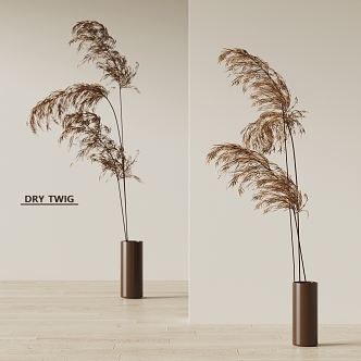 Dried Branches Ornaments Vase Potted Plant 3d model