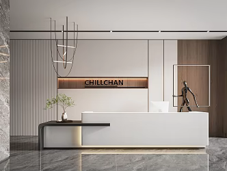 Hyundai Company Reception Area Reception Office Area Reception Chandelier 3d model