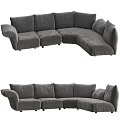 Gray Sectional Sofa Modern Upholstered Design for Comfortable Living Room Seating 3d model