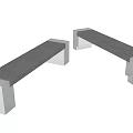 Modern Outdoor Landscape Seats With Perforated Gray Legs And Simple Design