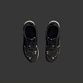 Modern Stylish Lace Up Sneakers With Dark Upper White Patterns And White Sole